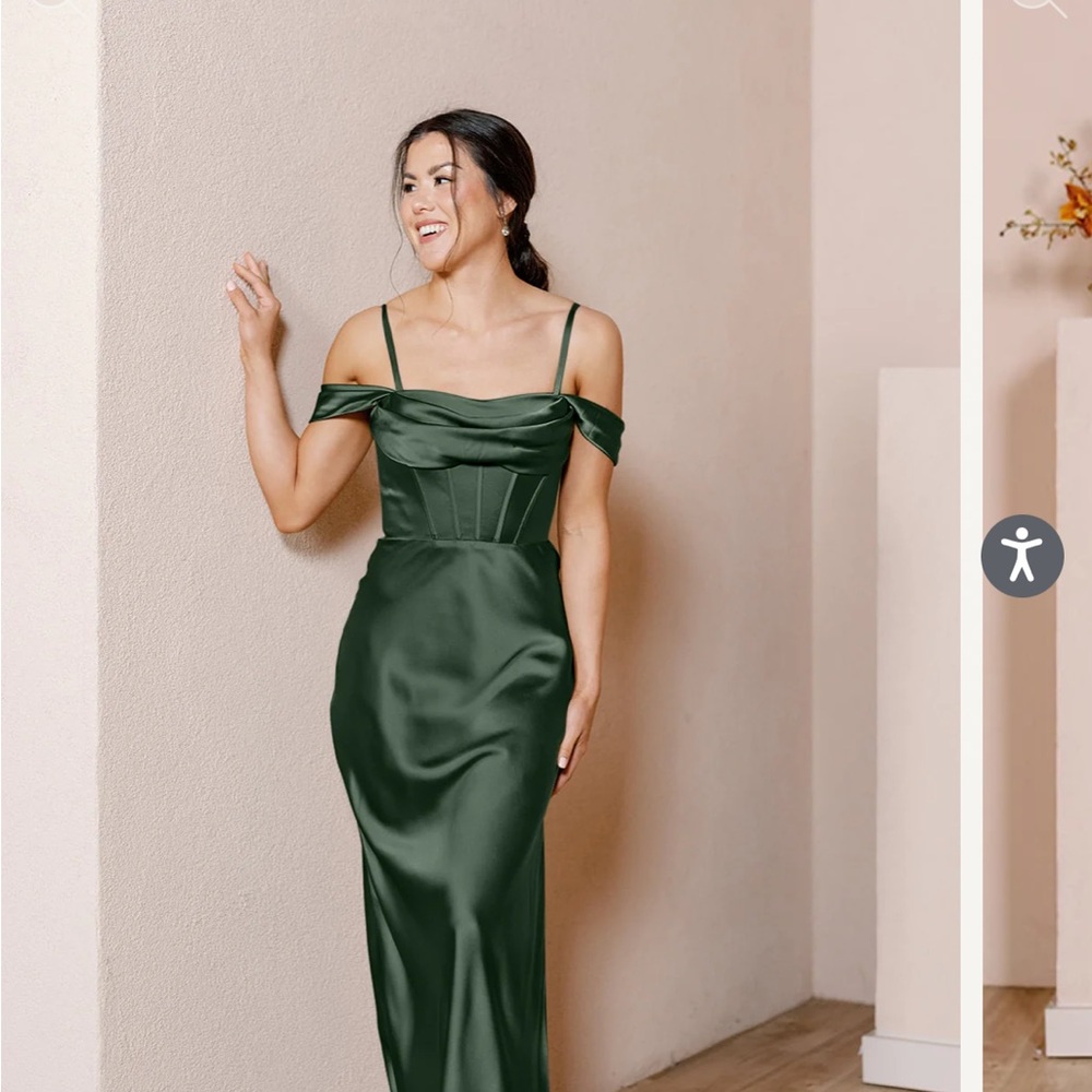 Bridesmaid Dress - Satin, Deep Olive